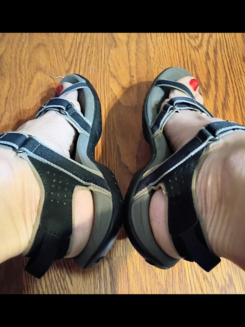 Teva Women's Gray and Black Strappy Sport Sandals